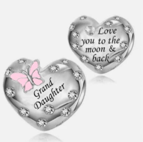 Ciondolo cuore farfalla rosa - cuore,
