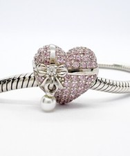 Charm Cuore Amore Rosa Perla