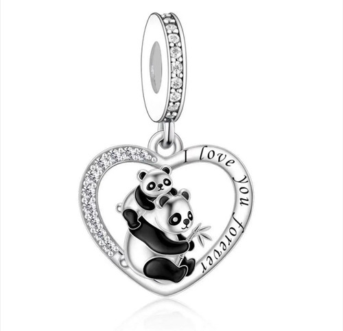 925 ciondolo cuore panda - 💜925,