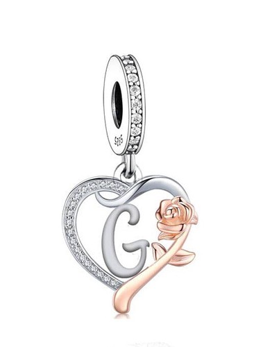 Ciondolo cuore rosa - e,