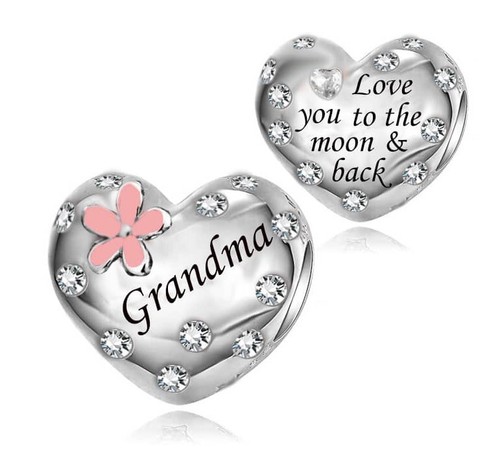 Ciondolo nonna fiore rosa - nonna,